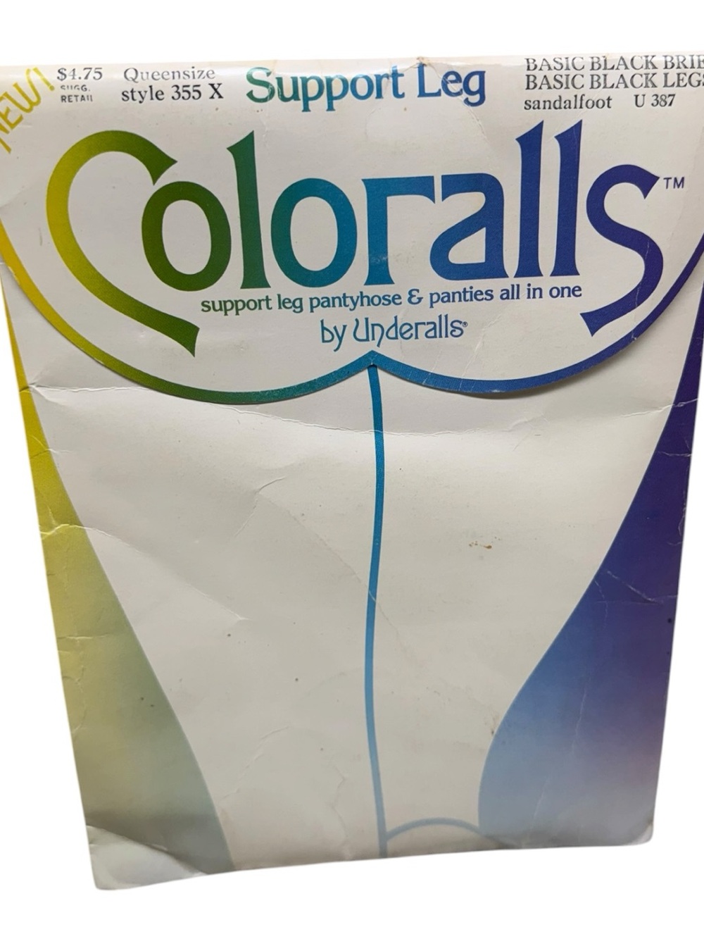 1983 Coloralls Pantyhose Basic Black Panty Basic Black Legs Queensize 355X